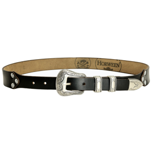 美国horween霍尔文牛皮腰带 西部牛仔唐草雕刻花纹美式复古皮带