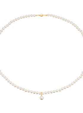 黑色施家珍珠项链配饰女款叠戴轻奢高级感秋冬长款2025新款毛衣链