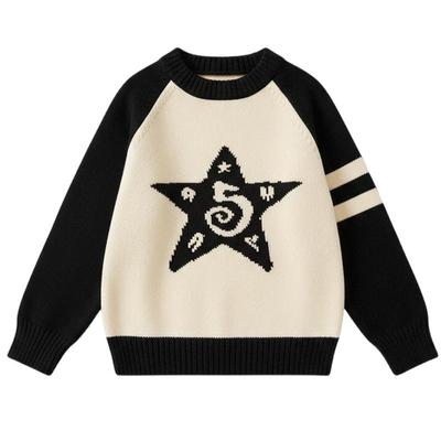 女大童保暖毛衣2025款秋冬新款初中生少女冬装五角星针织衫上衣