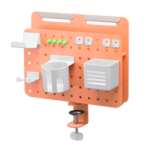 日本SANWA免打孔洞洞板置物架电脑桌免安装收纳架360°可旋转扩展