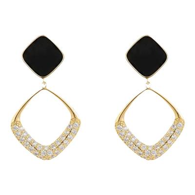 时尚黑色高级感几何耳环