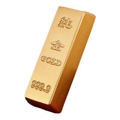 黄铜仿真金条摆件实心锌合金假金砖金块招财黄金道具聚宝盆装饰品
