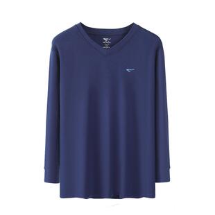 七匹狼男士纯棉秋衣单件秋冬季打底保暖内衣鸡心V领上衣衬衣薄款