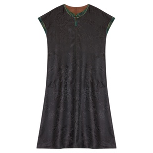 萧娘【锦绣芳华】花罗香云纱连衣裙新中式国风女裙桑蚕丝长裙5206