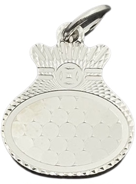 S925纯银方形吊牌挂件招财吊坠