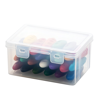 油画棒工具收纳盒桌面儿童蜡笔空盒子整理盒书桌透明画笔文具盒子