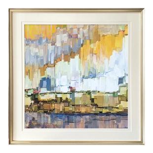 现代美式客厅墙壁画抽象画沙发背景画水彩画轻奢走廊卧室床头挂画