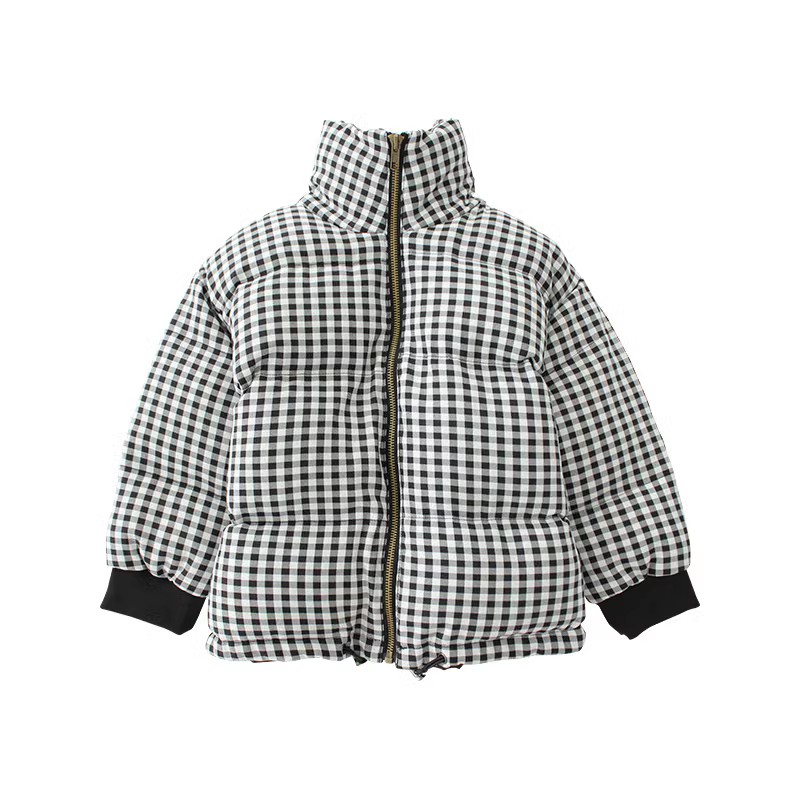 冬季格子面包服男女童外套