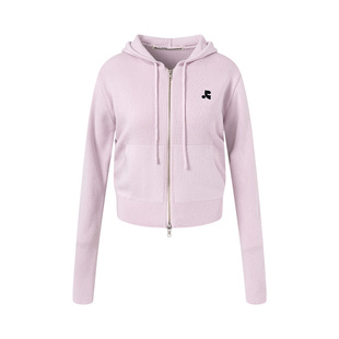 【明星同款】RestandRecreation2025秋冬新款RR收腰连帽针织开衫