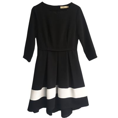 春秋新款赫本风显瘦a字连衣裙