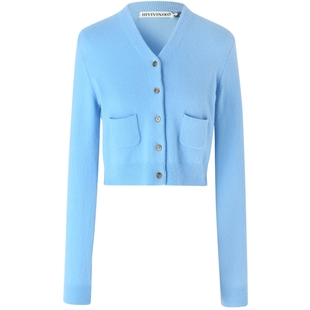 【内蒙古山羊绒】IIIVIVINIKO春季新款优雅通勤修身V领针织开衫女