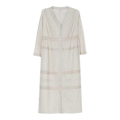 TALASA棉风衣连衣裙拼接复古设计