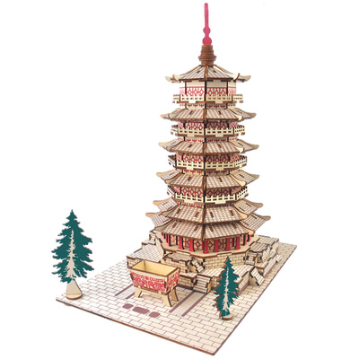 木质3D立体拼图学生组装益智模型