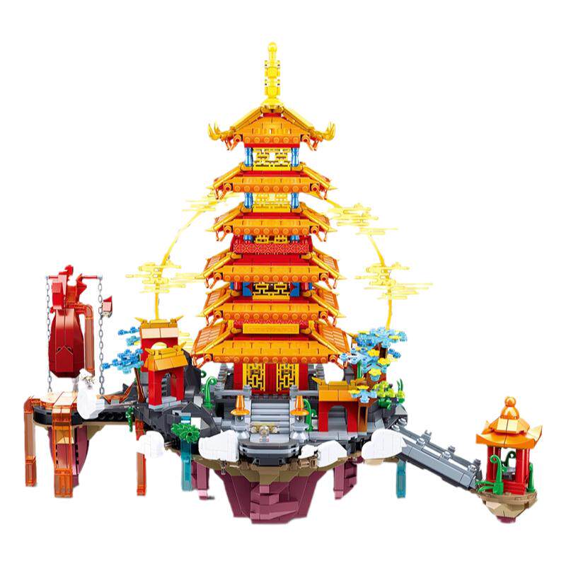 广寒宫街景模型小颗粒积木玩具