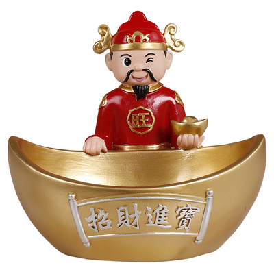 财神爷钥匙收纳摆件玄关门口鞋柜