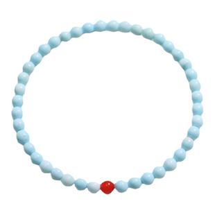 白蓝松石手串天然原矿高瓷4mm手链叠戴新中式简约风男女款文玩