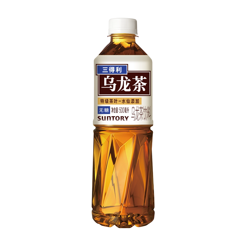 三得利无糖茶无糖乌龙茶饮料原味茉莉单丛玫瑰500ml*15瓶整箱官方