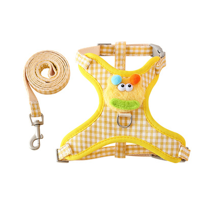 猫咪牵引绳外出防挣脱不勒脖溜猫绳宠物可调节背心式胸背带猫链子