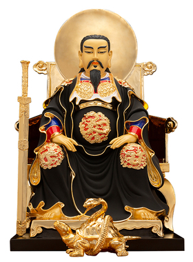 玄天上帝真武大帝北极纯铜摆件