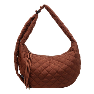 充棉托特包大容量夹棉单肩斜挎包秋冬松弛感大学生上课通勤大包