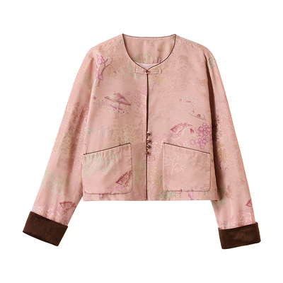 小个子高级感刺绣提花上衣