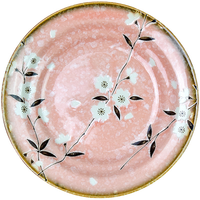 日本圆盘陶瓷餐具20厘米盘菜盘子