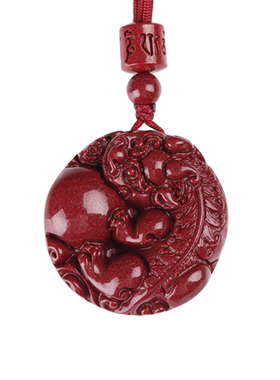 天然朱砂貔貅平安扣吊坠男女挂件