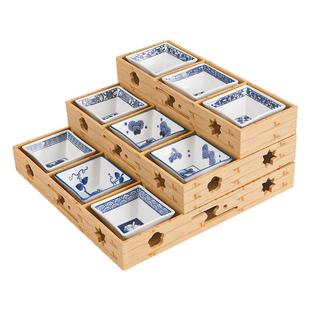 三分围炉煮茶九宫格野餐收纳盒火锅格子托盘干果盘水果零食小碟子