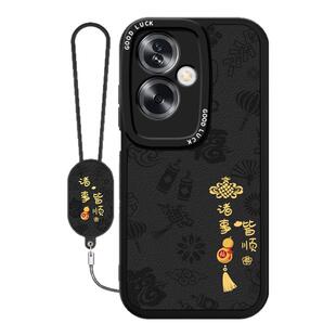 平安喜乐适用oppoA2手机壳A2x/A2m新款oppo5G小羊皮硅胶PJU110新年保护套PJS/PJB全包oppa防摔25G软外壳男女