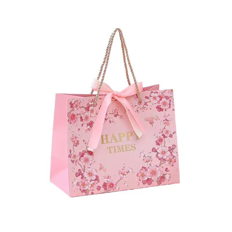 粉色节日礼品袋服装手提礼品袋