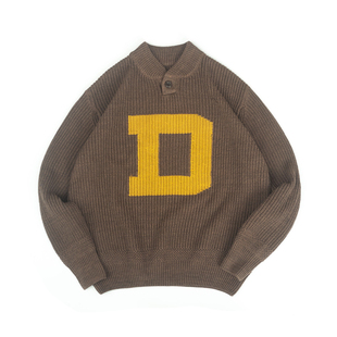 DAKYAM(达人)D-Knit Sweater秋冬复古编织文字开筒毛衣套头针织衫