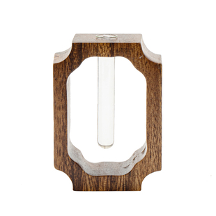 清山胡同复古胡桃木花插摆件花器实木小花瓶茶道配件干花水培摆件