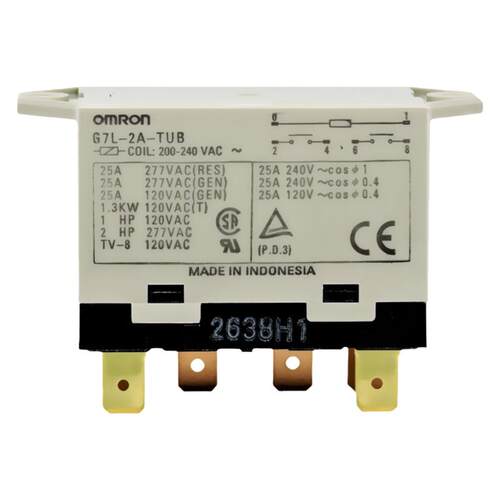 进口欧姆龙OMRON电磁功率继电器G7L-2A-TUB 二开DC24V AC220V 25A