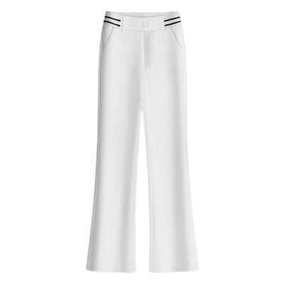 女士夏季高尔夫喇叭裤弹力高腰