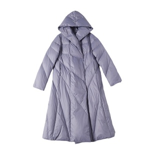 高端品牌羽绒服女2025新款冬季大牌时尚白鸭绒宽松加厚连帽中长款