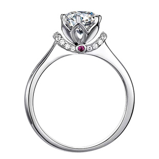 日韩闭口莫桑钻戒空托S925纯银镀18k金戒指托50分1克拉可定制轻奢