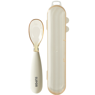 苏泊尔辅食勺子宝宝自主进食训练勺PPSU婴儿辅食叉勺儿童元宝勺