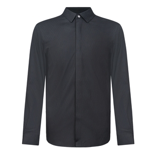 迪柯尼新品男士亲肤易打理黑色商务长袖正装衬衫