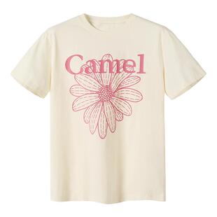 骆驼冰皮T神小雏菊T恤短袖2026夏季新款棉感宽松休闲韩系圆领上衣
