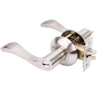 卫生间门锁无钥匙通用型洗手间三杆式执手锁浴室厕所锁门把手家用