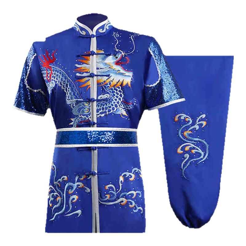 大业亨通彩服武术表演服武术比赛专用竞赛男女刺绣服儿童长拳南拳