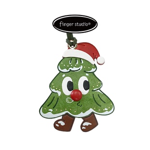 【圣诞新品】fingerstudio指作 圣诞树吐司包挂饰真皮质可爱挂件