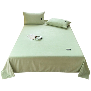 A类牛奶绒珊瑚绒床单单件加绒加厚学生宿舍单人法兰绒毛毯三件套