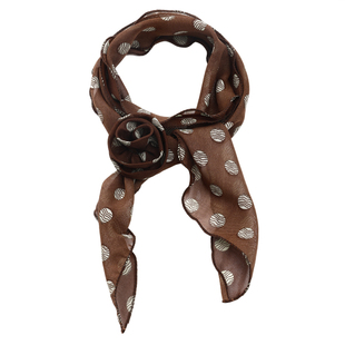 温柔波点花朵细长条丝巾女2026新款系脖高级感薄款围巾腰巾配饰品