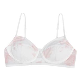 馨帮帮Bra 渐变花纹网纱透气内衣女小胸聚拢无钢圈舒适上托文胸女