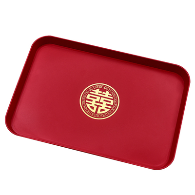 结婚敬茶托盘客厅红色喜庆敬酒盘