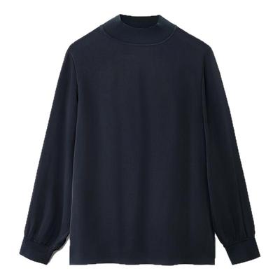 【重磅真丝】OVV2025秋冬新款22MM双乔缎半高领上衣GNSAJ35110A