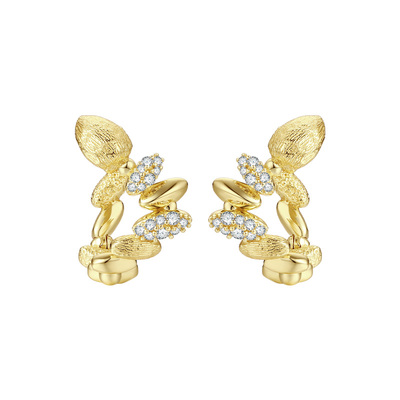 Orange Cube耳环女攒福耳饰925银简约气质时尚轻奢感耳钉女友礼物