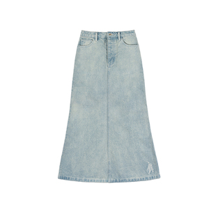 Ria Mitchell(W) 2020 ZAN DENIM SKIRT 复古刺绣牛仔长裙