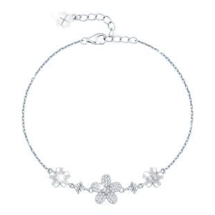 Grace Girl樱花手链女生轻奢小众精致新年银手饰生日礼物送女朋友